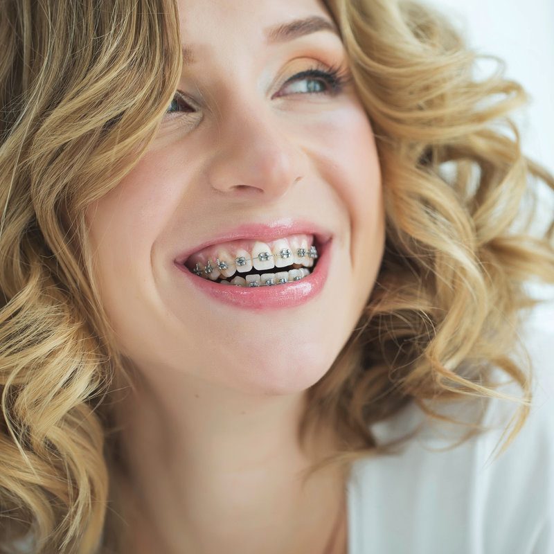 Woman in braces